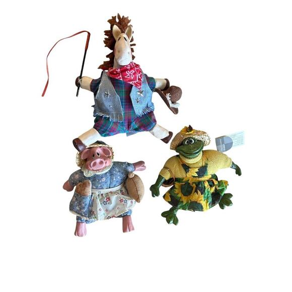 Russ Berrie Pig Horse And Frog Kathleen Kelly Critter Factory Vintage Collection - Picture 7 of 9